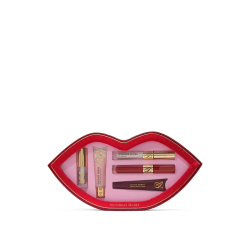 Set de regalo de 5 piezas de Victoria's Secret: brillo labial, aceite, mascarilla y voluminizador de labios.